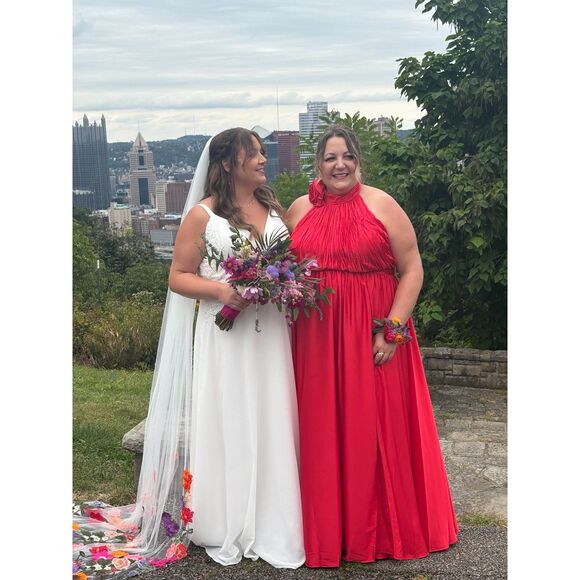 Mac Duggal Women's Rosette Halter Chiffon Evening Gown Size 24 - Picture 16 of 16